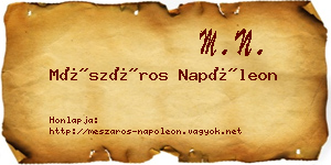 Mészáros Napóleon névjegykártya